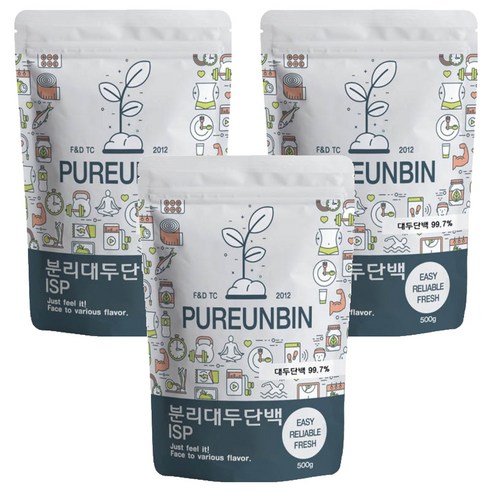 푸른빈 분리 대두 단백질 분말 가루, 500g, 3개