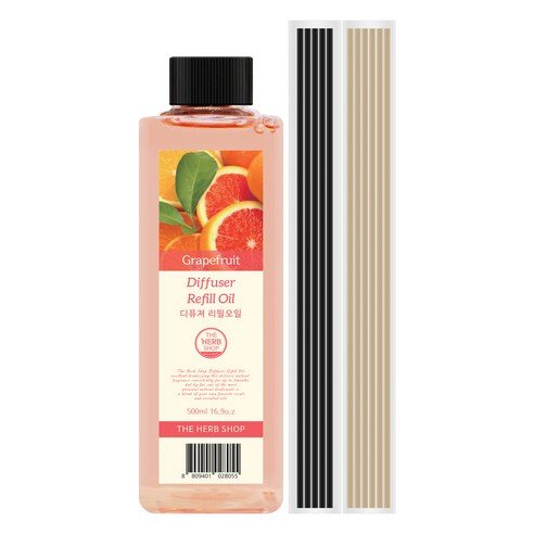 더허브샵 디퓨저 리필 오일, 그레이프프룻, 500ml, 1개
