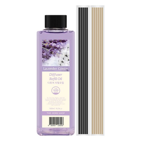 더허브샵 디퓨저 리필 오일, 라벤더 코튼, 500ml, 1개