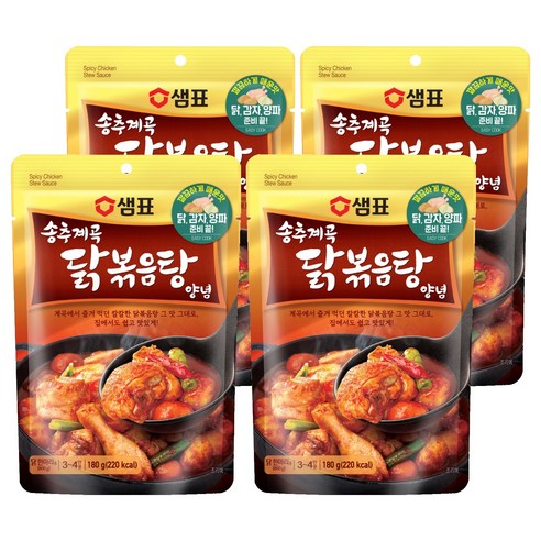 샘표 송추계곡 닭볶음탕 양념, 180g, 4개