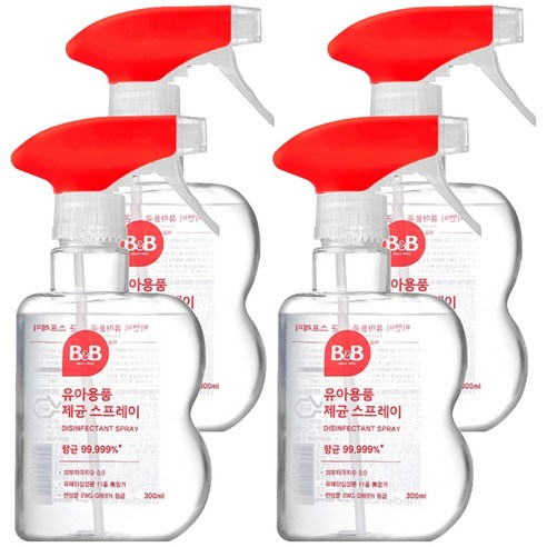 비앤비 유아용품 제균 스프레이 용기형, 300ml, 4개