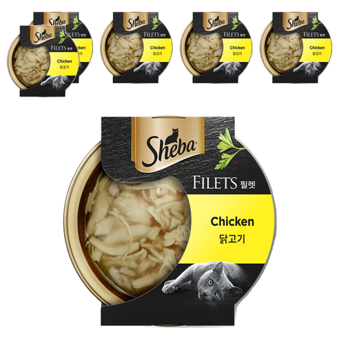 쉬바 어덜트 고양이 필렛 습식사료, 닭, 60g, 6개