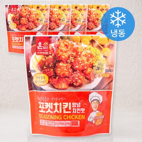 전자레인지  혼담은 포켓치킨 양념치킨맛 (냉동), 180g, 5팩