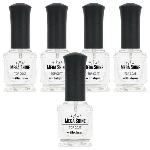 위드샨 고광택 볼륨 메가샤인 탑코트, 15ml, 5개
