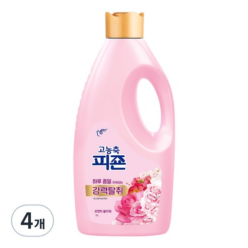 고농축 피죤 강력탈취 오리지널 로맨틱플라워 섬유유연제, 2L, 4개