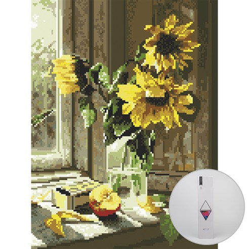 아트조이 DIY 보석십자수 30 x 40 cm, 창가의 해바라기, 1개