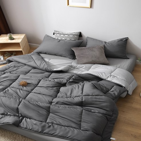코멧 홈 베이직 차렵이불, 차콜+그레이