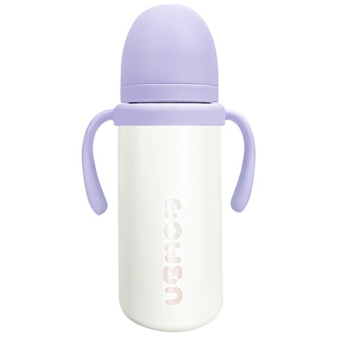 유비맘 유아용 시그니처 보온보냉 스테인리스 빨대컵 330ml, 라벤더, 1개