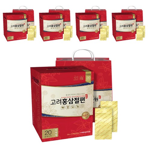 고려홍삼진흥원 고려홍삼절편 타워형 + 쇼핑백, 400g, 5박스