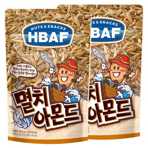 HBAF 멸치 아몬드, 300g, 2개