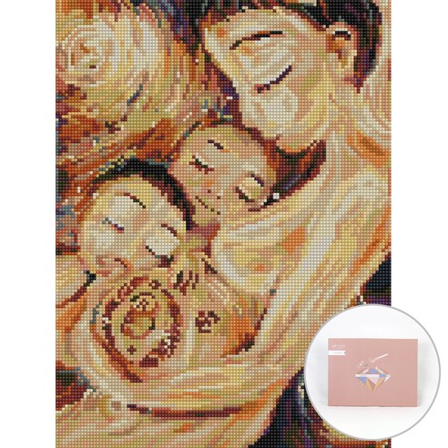 아트조이 DIY 보석십자수 캔버스형 30 x 40 cm, 아이와 생명, 1개