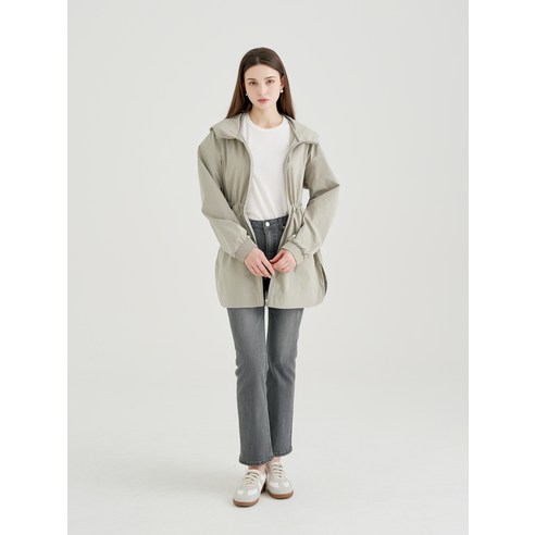 바람을 막고 스타일을 더하는 Elle Paris 링클프리 롱 윈드점퍼