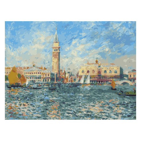 모모픽스페인팅 DIY 명화 그리기 60 x 75 cm, WP20 르누아르 베니스두칼레궁전, 1개