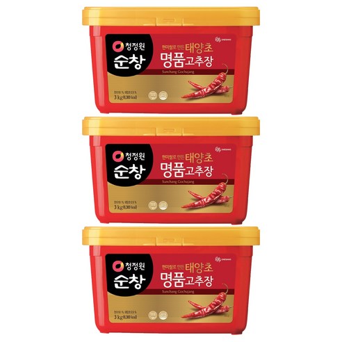 청정원순창 태양초 명품고추장, 3kg, 3개