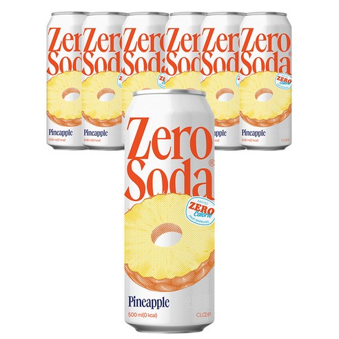 클룹 제로소다 탄산음료 파인애플, 6개, 500ml