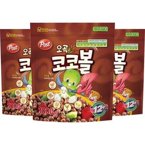 포스트 오곡 코코볼 시리얼, 1000g, 3개