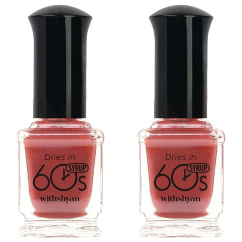 위드샨 시럽타입 반투명 60초 네일라커 매니큐어, M67 딸기잼시럽, 9ml, 2개