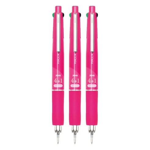 자바펜 제트4+1 멀티펜 0.7mm, 핫핑크, 3개