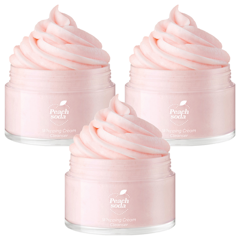 [비건뷰티] 아리얼 피치소다 휘핑크림 팩 클렌저, 100ml, 3개