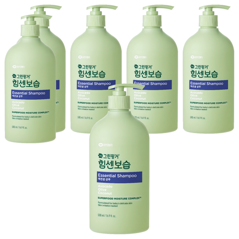 그린핑거 유아용 힘센보습 에센셜 샴푸, 6개, 500ml