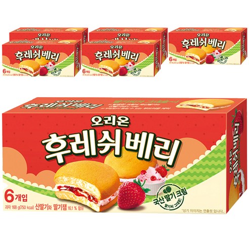 오리온 딸기 후레쉬베리, 168g, 6박스