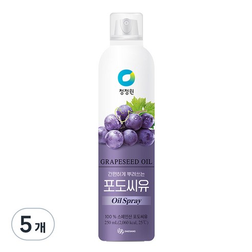대상 청정원 포도씨유 스프레이, 5개, 250ml