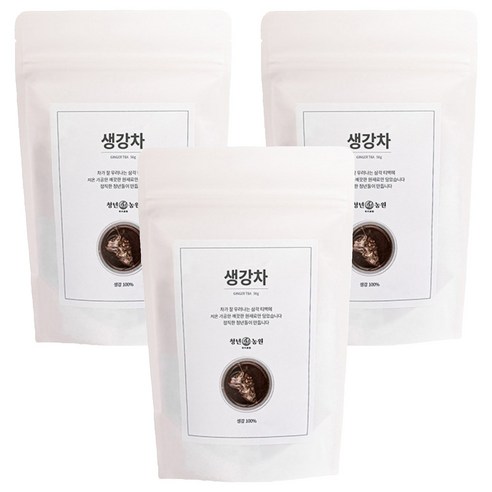 청년농원 저온가공 생강차 삼각티백, 1g, 50개입, 3개