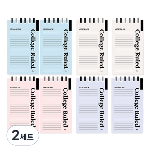 두꺼운상철수첩심플컬리지 12598 4종 8개입 혼합발송, 민트, 소이밀크, 핑크, 퍼플, 2세트
