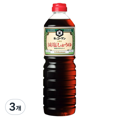 기꼬만 저염 염도낮은 간장, 1L, 3개