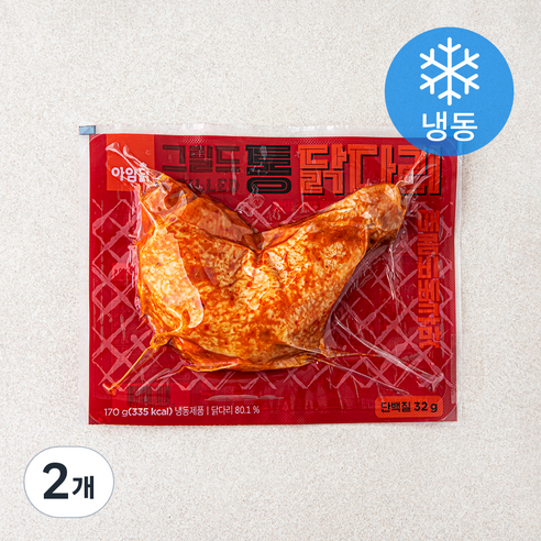 아임닭 그릴드 통 닭다리 매콤바베큐맛 (냉동), 170g, 2개