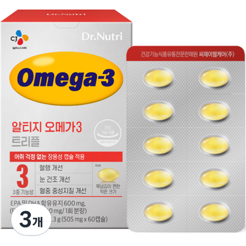 닥터뉴트리 알티지 오메가3 트리플 30.3g, 60정, 3개