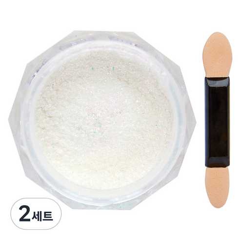 메이브라운 네일글리터 오로라네일 파우더 + 팁, 2세트, 아이스레몬(M10217)