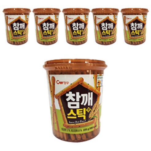 청우식품 참깨스틱 진, 220g, 6개