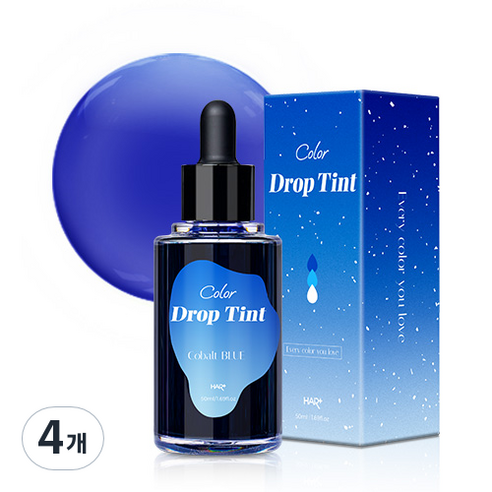 헤어플러스 컬러 드롭 틴트 50ml, 4개, 코발트블루