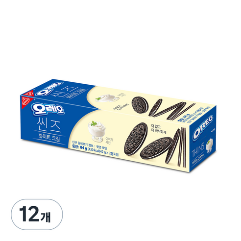 오레오 씬즈 화이트 크림, 84g, 12개