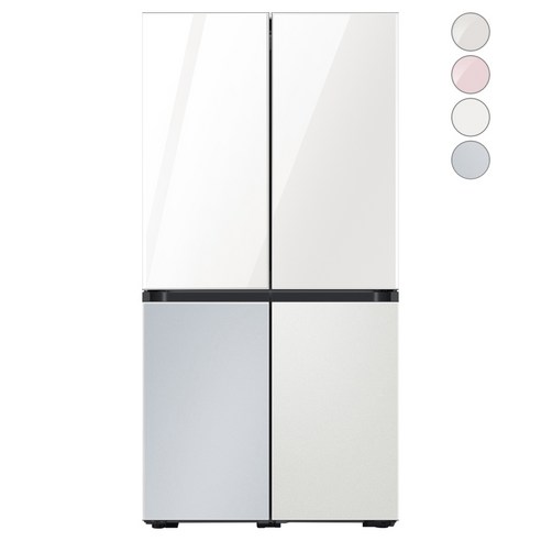 [색상선택형] 삼성전자 비스포크 프리스탠딩 냉장고 방문설치, RF85A9241AP, 글램 화이트 + 코타 페블 + 코타 화이트
