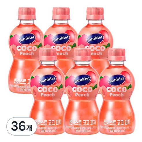 썬키스트 코코 피치 음료, 300ml, 36개