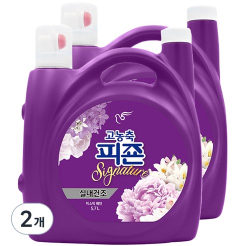피죤 고농축 시그니처 섬유유연제 미스틱레인, 5.7L, 2개