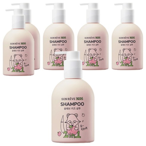 쏭레브 키즈 샴푸 2 in 1 피치코코향, 300ml, 6개