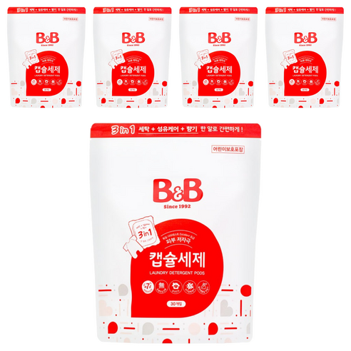 비앤비 3 in 1캡슐세제, 5개, 30개입