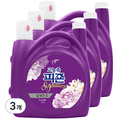 피죤 고농축 시그니처 섬유유연제 미스틱레인, 5.7L, 3개