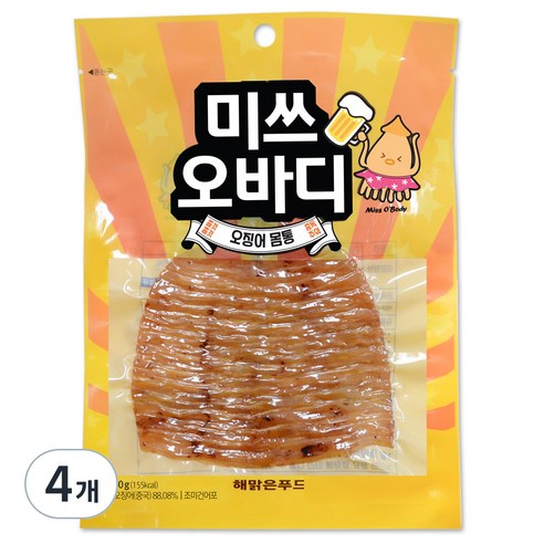 해맑은푸드 미쓰오바디 오징어, 4개, 50g