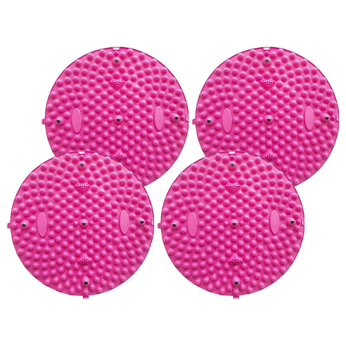 보니토리 발마사지 원형 지압매트 스몰 37cm, 핑크, 4개