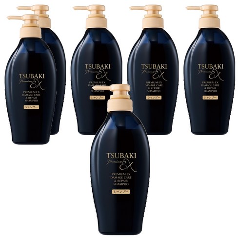 츠바키 프리미엄 EX 데미지케어 & 리페어 샴푸 ​까멜리아, 450ml, 6개