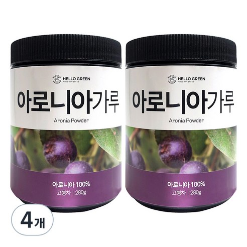 헬로우그린 아로니아 분말, 4개, 280g