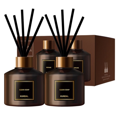 쿤달 퍼퓸 디퓨저 200ml 2개 + 섬유스틱 10개 세트, 1세트, 클린솝향