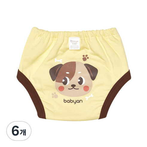 베이비앙 5중 방수 배변훈련팬티, 바둑이, 6개