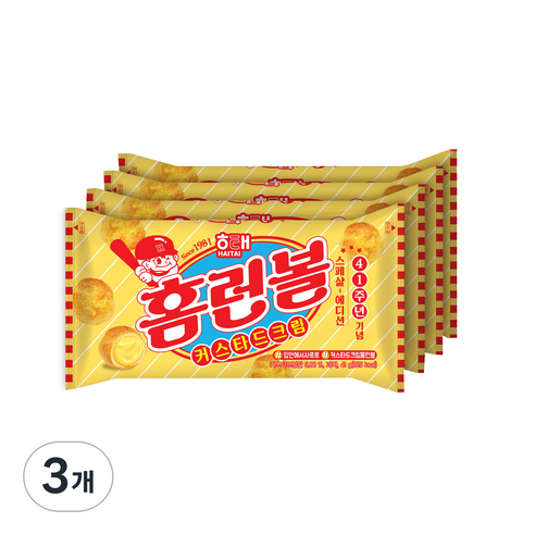 홈런볼 커스타드크림 4p, 3개, 164g
