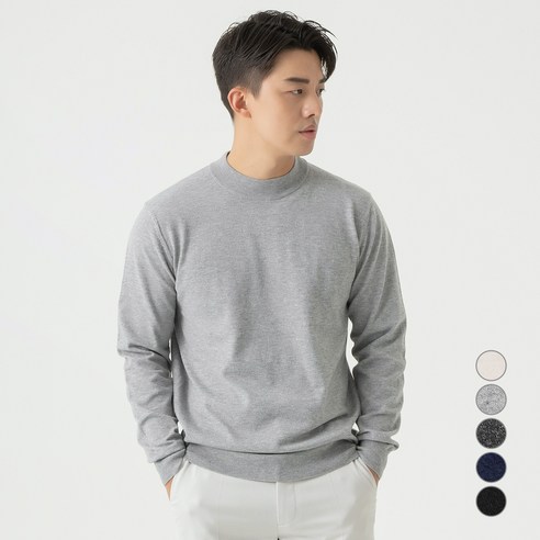 캐럿 남성용 스트레치 모크넥 니트 스웨터