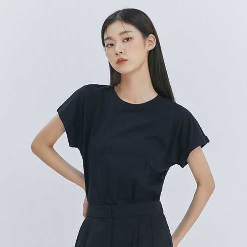 미쏘 여성용 소매 턴업 티셔츠
